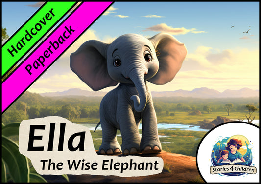 Children's books made with A.I. Bedtime Stories Kids Stories Stories4Children  Ella - The Wise Elephant A Cute Elephant Story Hardcover & Paperback COVER