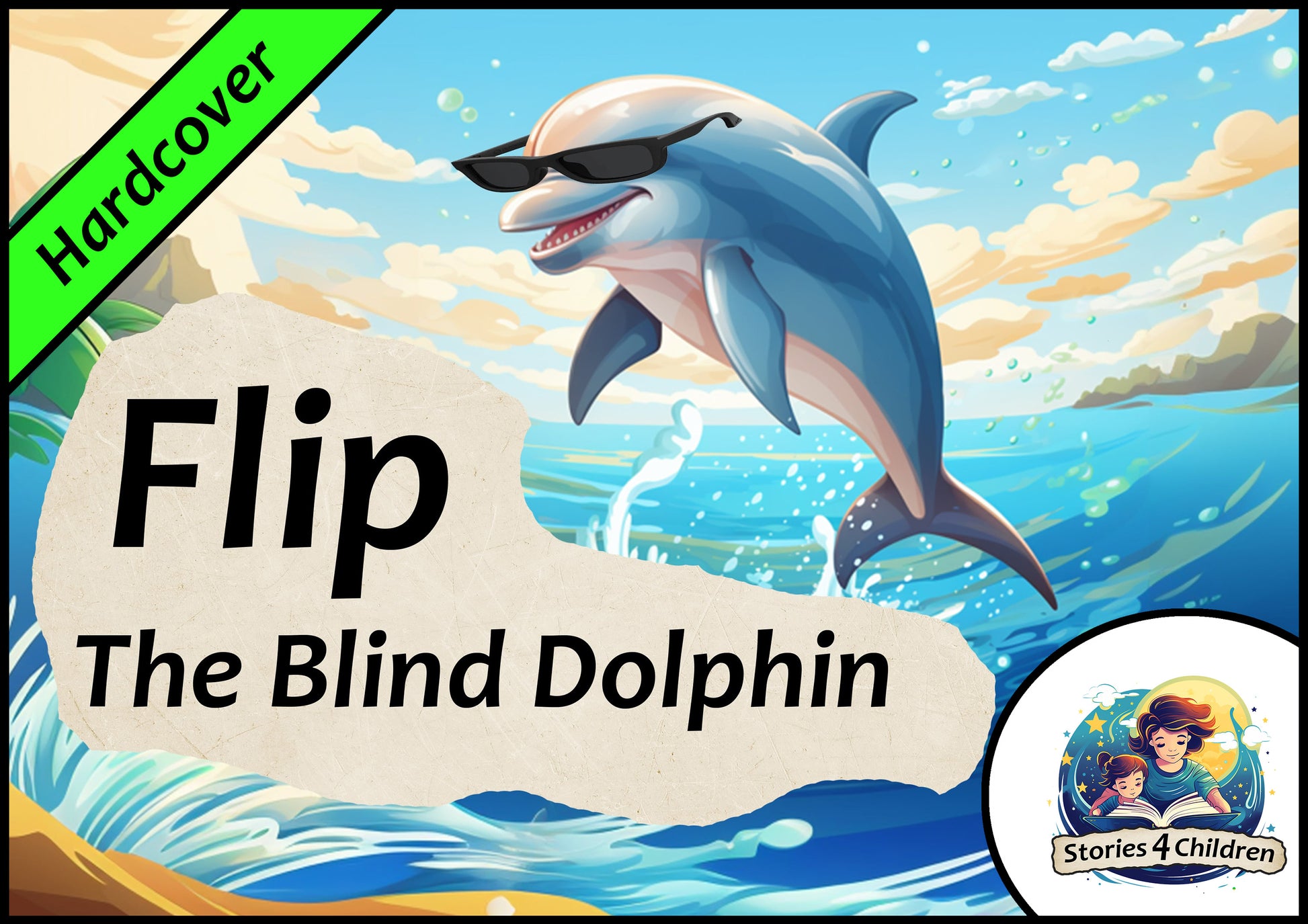 Children's books made with A.I. Bedtime Stories Kids Stories Stories4Children  Flip - The Blind Dolphin A Cute Dolphin Story Hardcover