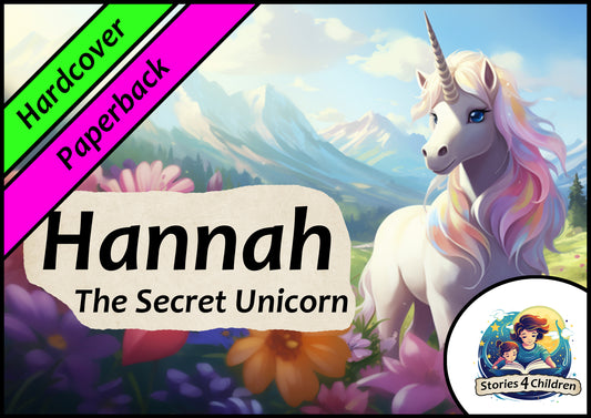 Children's books made with A.I. Bedtime Stories Kids Stories Stories4Children  Hannah - The Secret Unicorn A Cute Horse Story Hardcover & Paperback